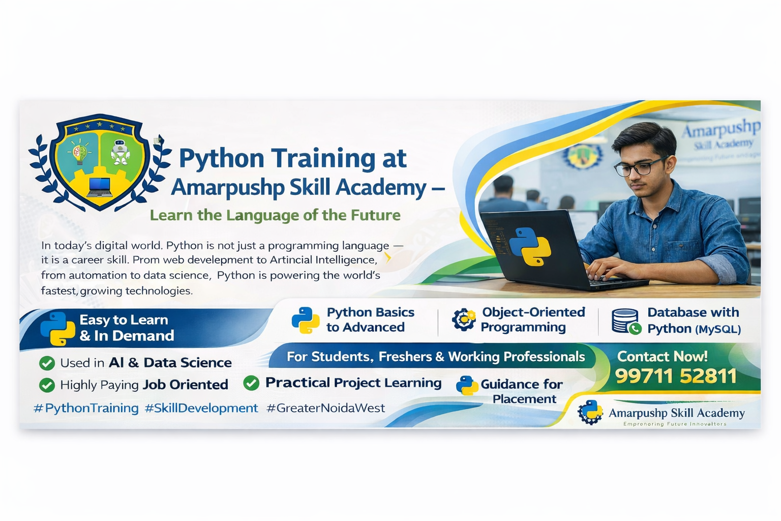 Python Training at Amarpushp Skill Academy – Learn the Language of the Future